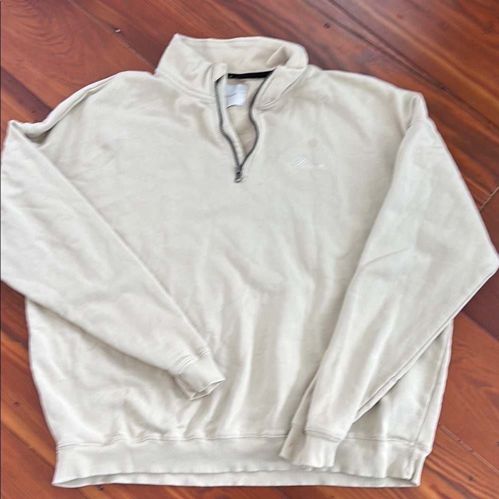 PacSun Men's Beige Zip-Up Sweater